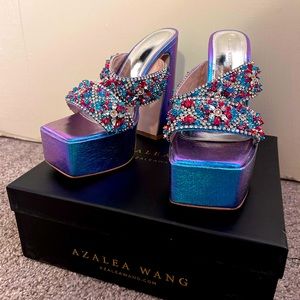 AKIRA Azalea Wang Casanova Embellished Chunky Mule Sz 8, never worn